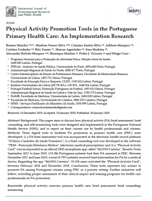 Development of digital tools to facilitate PA promotion in primary health care published in International Journal of Environmental Research and Public Health