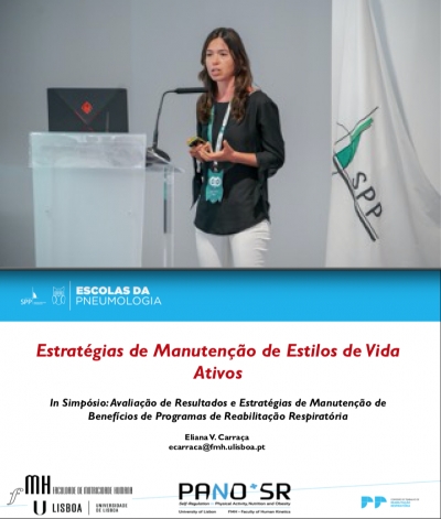 Eliana Carraça represented PANO-SR research group in the “30th Escola da Pneumologia” organised by Sociedade Portuguesa de Pneumologia